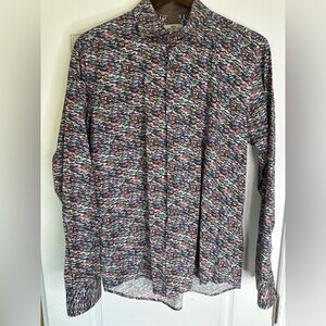Dario Beltran Button Down Multicolor Patterned Long Sleeve